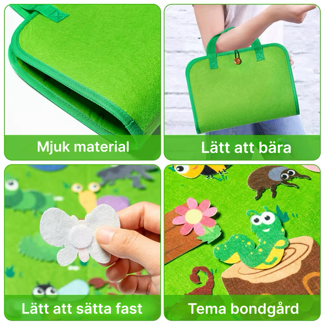 Pedagogiska felt storyboards för barn – rymd, bondgård & former