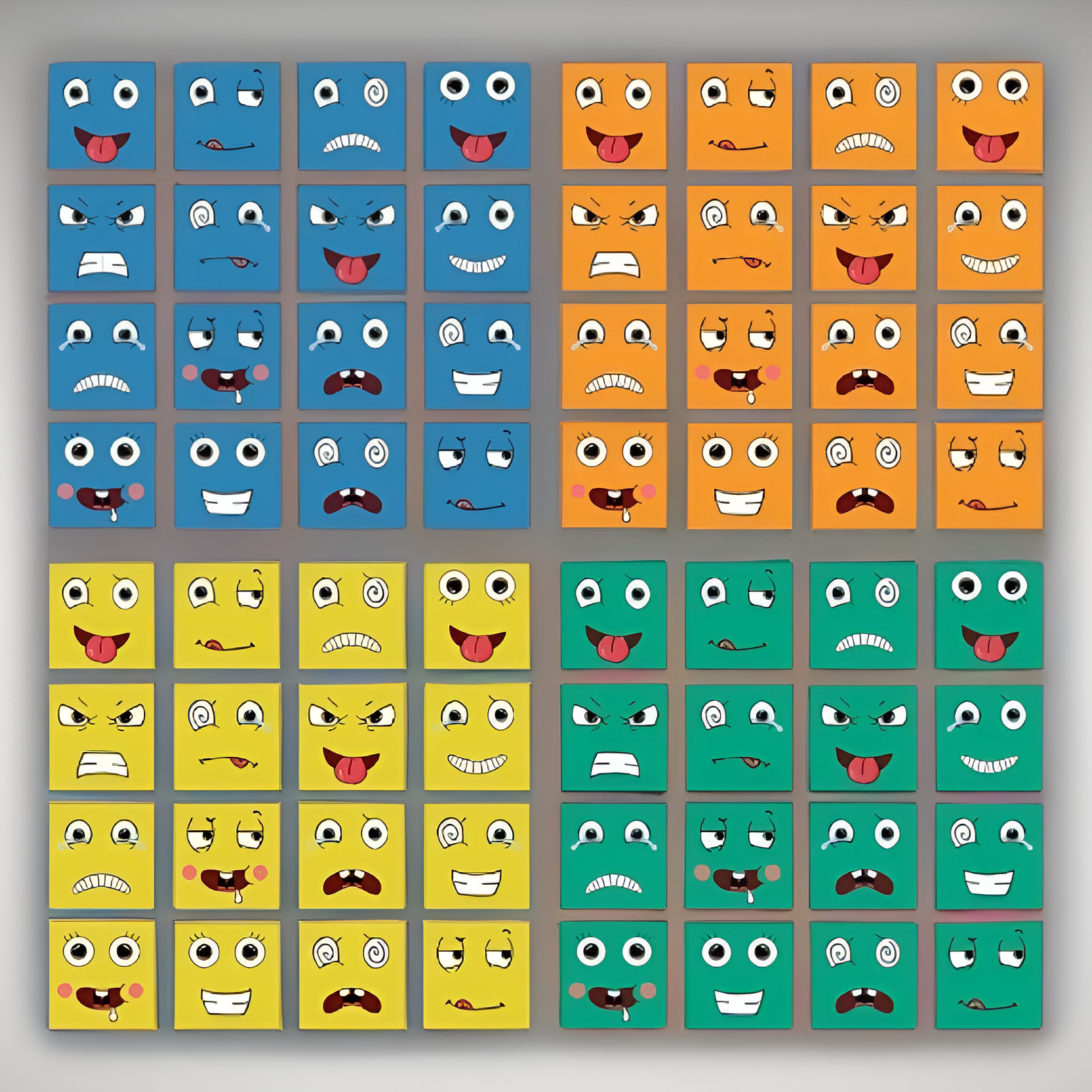 Pedagogiskt pusselspel med olika känslouttryck - iClick
