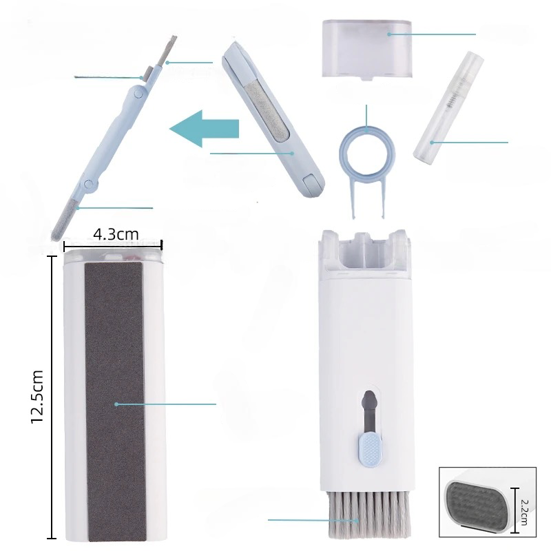 Elektronik Rengöringskit - 7-i-1 Multifunktionellt Set för Effektiv Rengöring - iClick