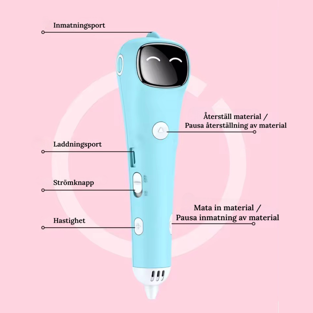 3D-penna med lågtemperatur &amp; anti-bränn – för kreativ frihet i 3D