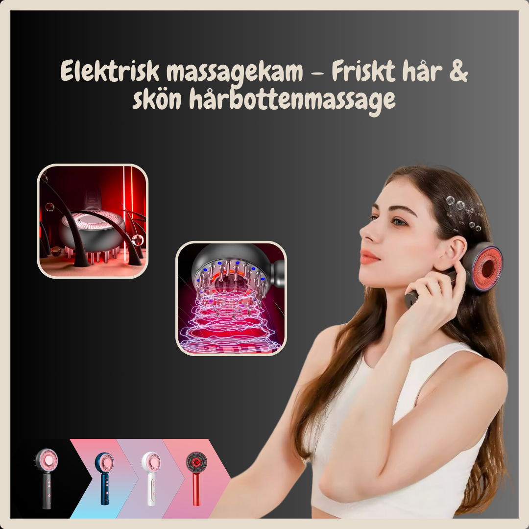 Elektrisk massagekam – Friskt hår & skön hårbottenmassage