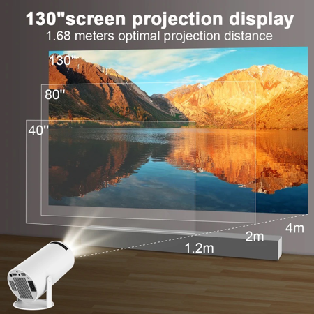 Briljant 4K Projektor - 200 ANSI-lumen, Dual Wifi 6, Android 11, BT5.0 - iClick