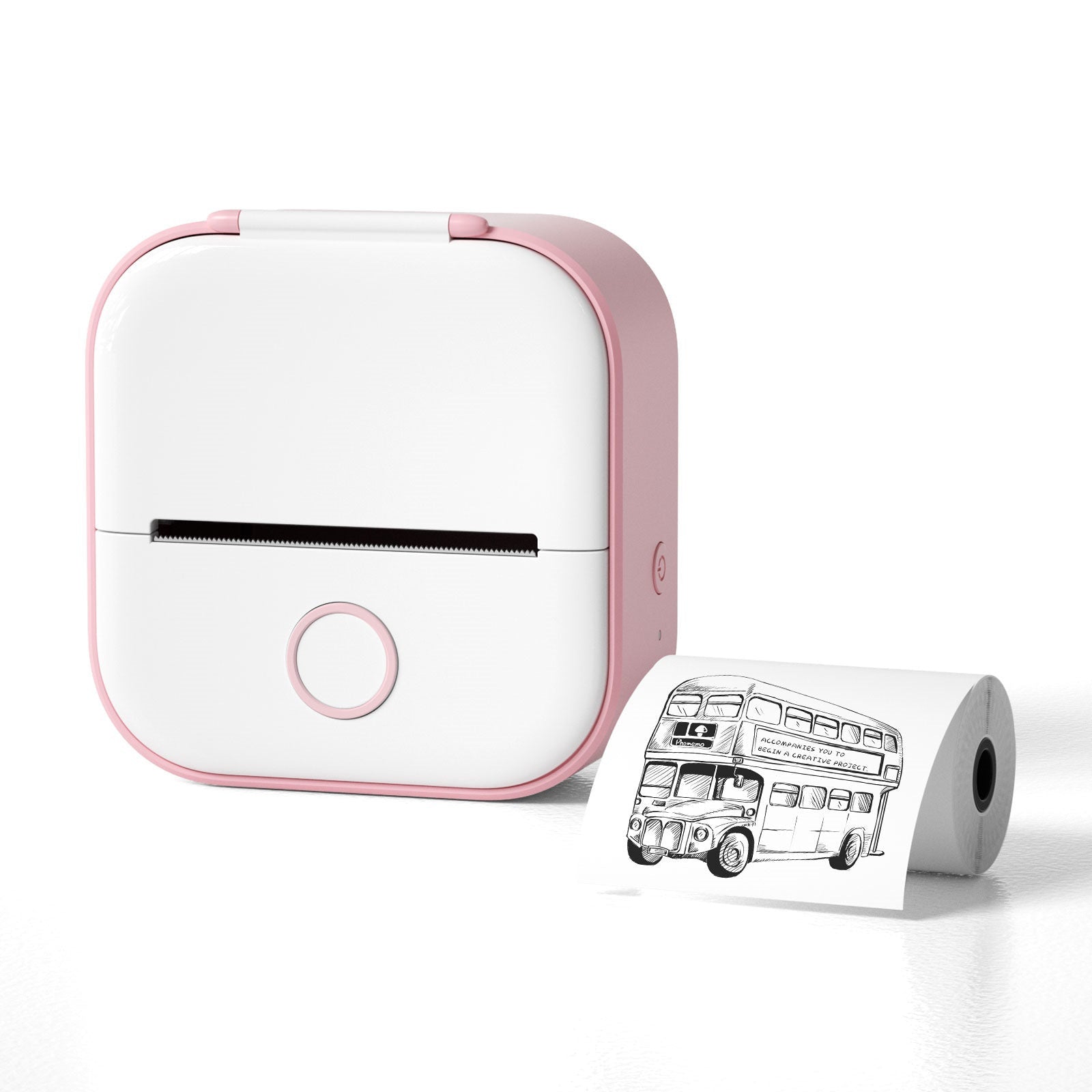 Smart mini pocket printer med bluetooth + 4 Termopapper - iClick