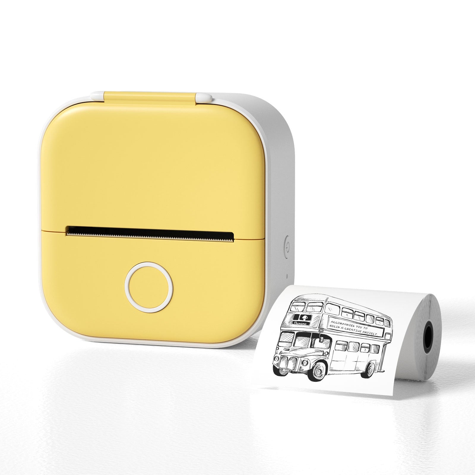 Smart mini pocket printer med bluetooth + 4 Termopapper - iClick