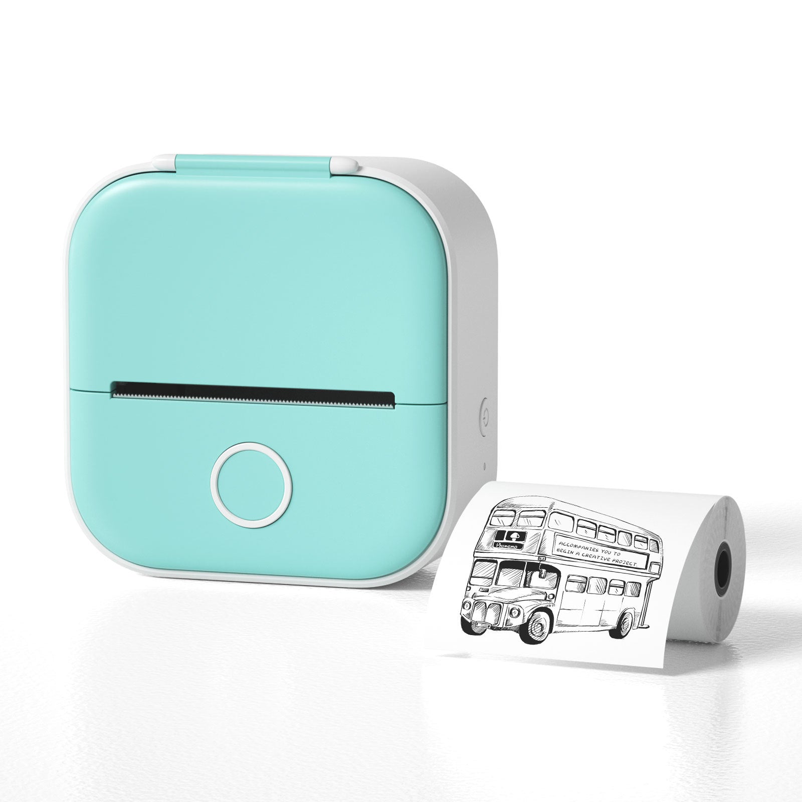 Smart mini pocket printer med bluetooth + 4 Termopapper - iClick