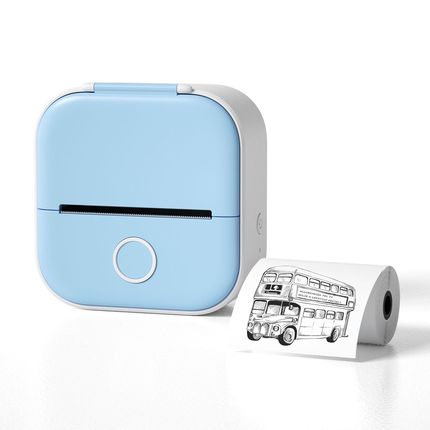 Smart mini pocket printer med bluetooth + 4 Termopapper - iClick