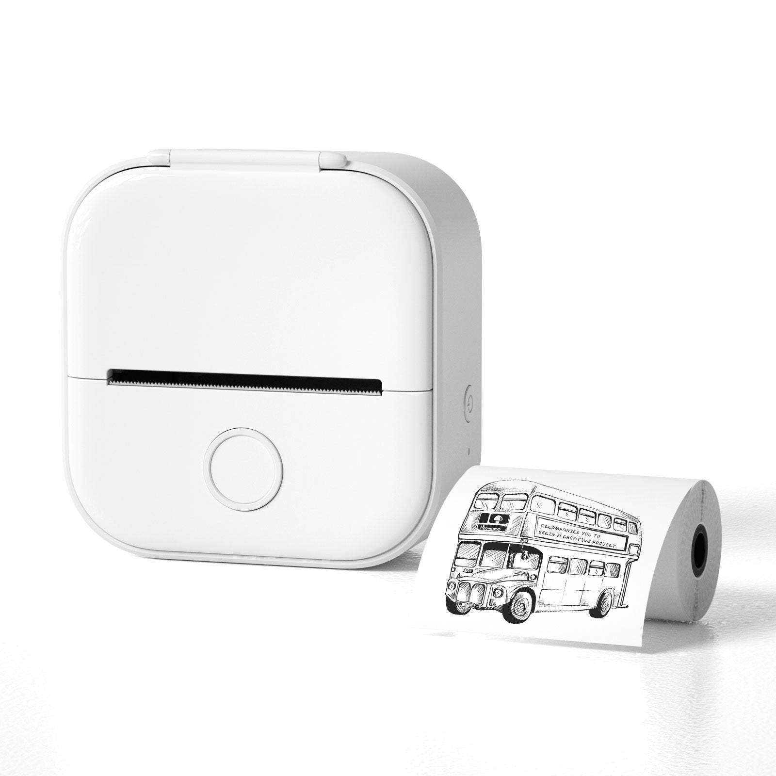 Smart mini pocket printer med bluetooth + 4 Termopapper - iClick